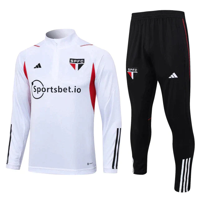 Conjunto de Treino São Paulo 2023 Branco/Preto - KARIOCA MULTIMARCAS