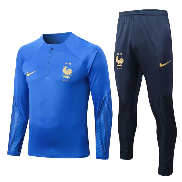 Conjunto de Treino França 2023 Azul - KARIOCA MULTIMARCAS